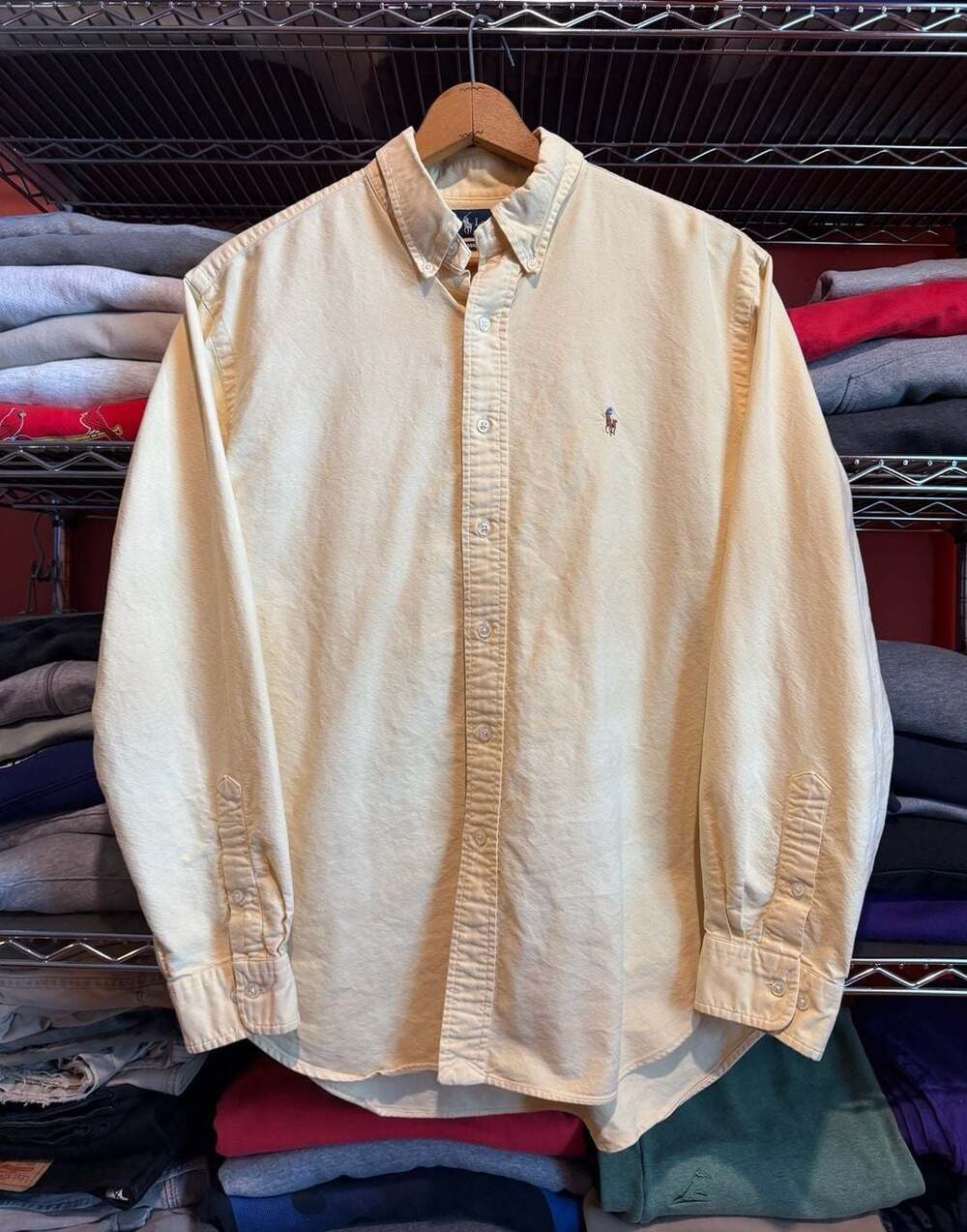 Ralph Lauren Classic Fit Button Down Shirt Size 16 1/2 34/35 Yellow
